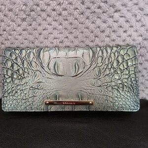 Brahmin Blue Crocodile Embossed Women's Wallet